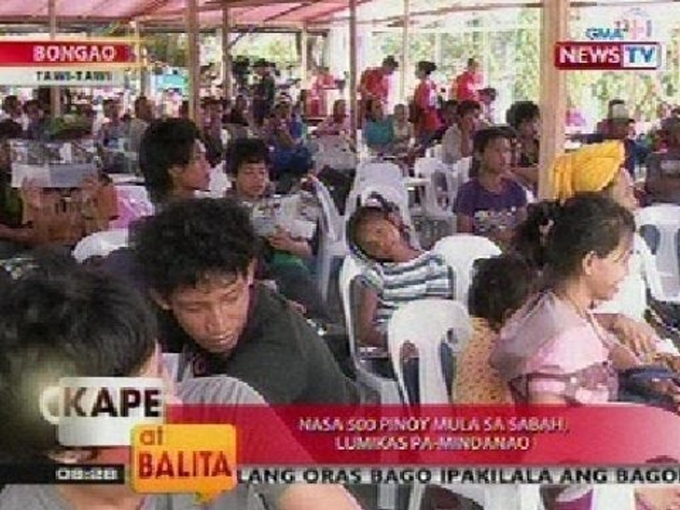 KB: Nasa 500 Pinoy mula sa Sabah, lumikas pa-Mindanao