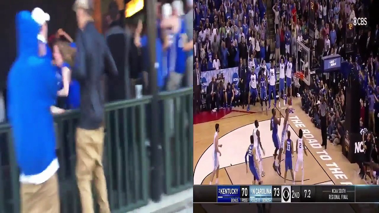 Les fans contents puis tristes réagissent à un match de Basketball