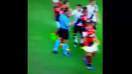 Luis Fabiano sent off after headbutted the referee