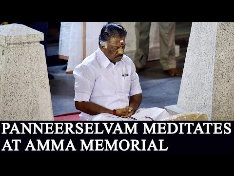 O Panneerselvam meditates at Jayalalithaa's memorial at Chenna's Marina Beach | Oneindia News