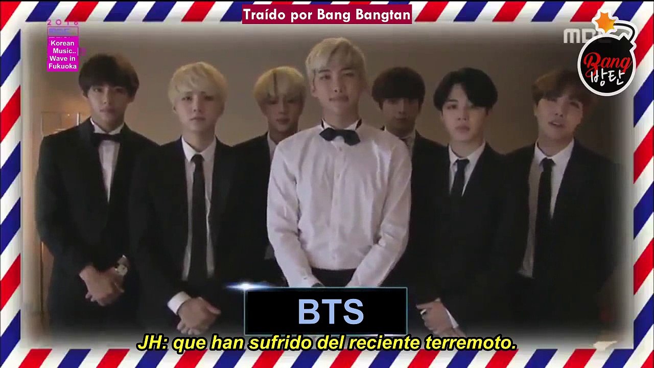 [Sub Español] 160911 BTS - Korean Music Wave in Fukuoka Message