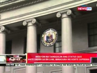 QRT: Mosyon na tanggalin ang status quo ante order sa RH Law, ibinasura