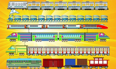 Railway Vehicles for Kids - Locomotive Metro Subway Bullet Intercity Cargo Electric Trains