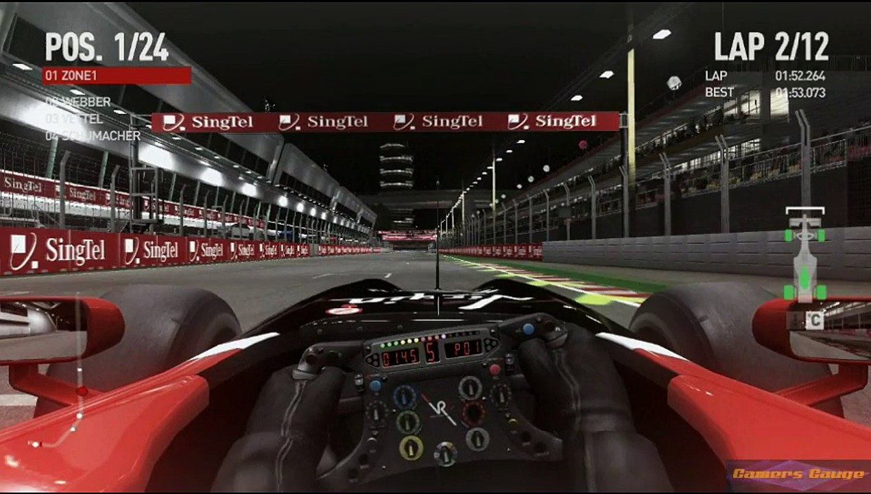 F1 2010 - #64c S1 R15 Marina Bay, race gameplay, intermediate AI