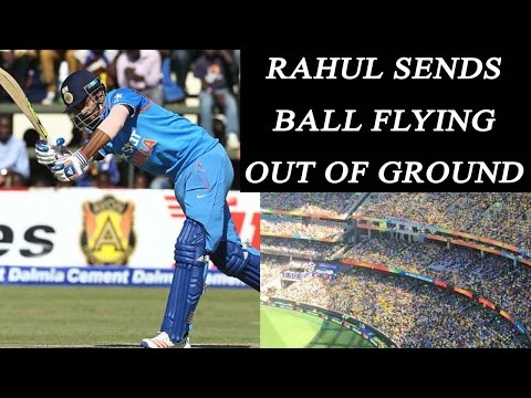 KL Rahul sends ball out of Chinnaswamy Stadium, hits 96 meter six | Oneindia News