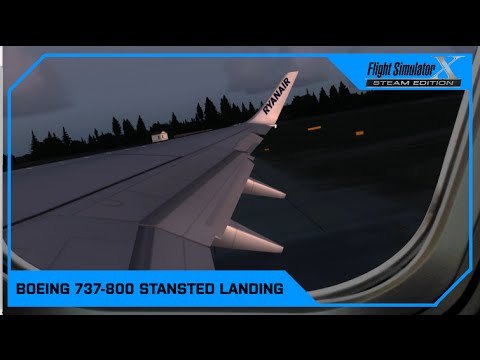 FSX Stansted Arrival Ryanair 737-800 *WING VIEW*
