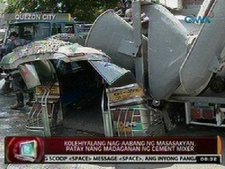 24Oras: Kolehiyalang nag-aabang ng masasakyan, patay nang madaganan ng cement mixer truck sa QC