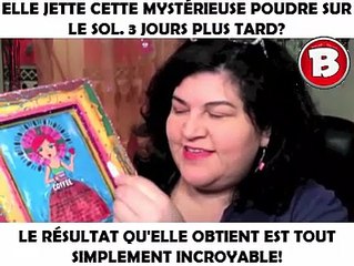 ELLE JETTE CETTE MYSTÉRIEUSE POUDRE SUR LE SOL. 3 JOURS PLUS TARD? LE RÉSULTAT QU'ELLE OBTIENT EST TOUT SIMPLEMENT INCRO