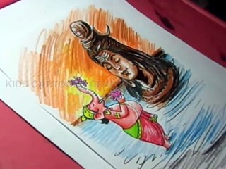 How to Lord Shiva and Ganesha Drawing for kids Step By Step