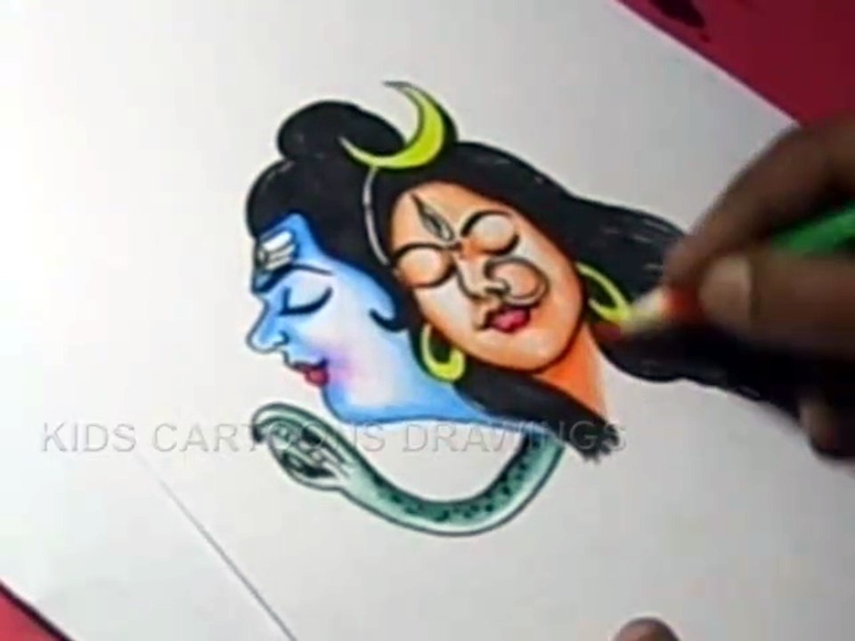 How to Lord Shiva Parvati Drawing for kids Step By Step