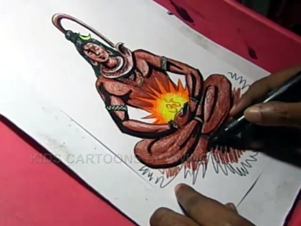How to Draw Lord Shiva Meditation Drawing for kids Step By Step