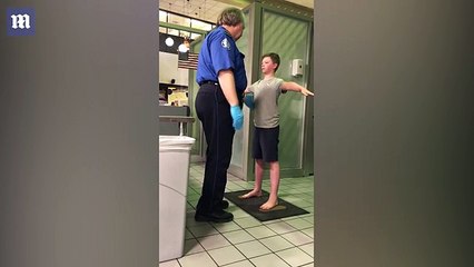 Dallas mother films 'horrifying' pat-down of disabled son