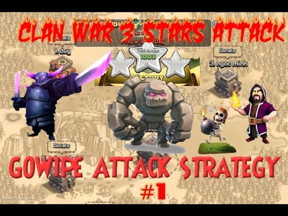 Clash of Clans Attacks BEST TH8,TH9 COMBO WAR CLAN 3 STARS - GOWIPE EP.1