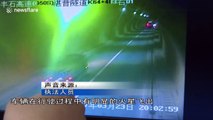 Burning lorry drives for a whole kilometre on Chinese motorway