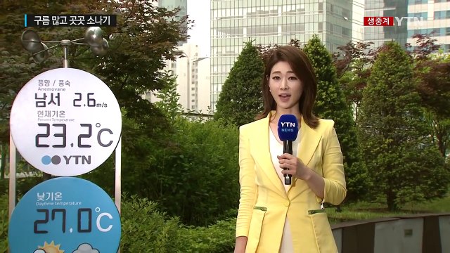 [날씨] 우산 챙기세요...구름 많고 곳곳 소나기 / YTN (Yes! Top News)