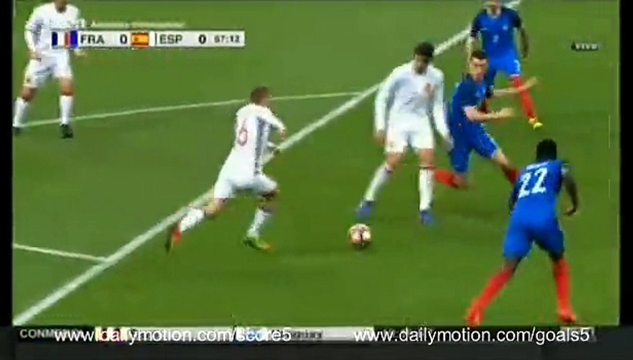David Silva Goal France 0 - 1 Spain Friendly 28-3-2017