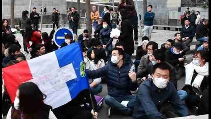 Comunidad china de París protesta contra la brutalidad policial