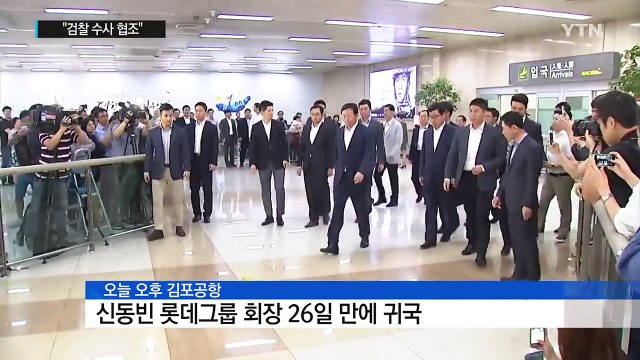 롯데 신동빈 회장 입국... 검찰 수사 협조 / YTN (Yes! Top News)