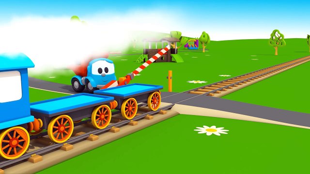 Léo le Camion Benne curieux construit un Camion Transporteur de bois - Dessin animé en français