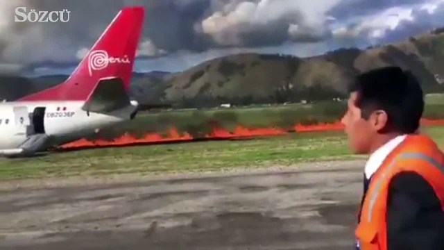 Peru havayolları uçağında dehşet anları