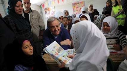 UN-Generalsekretär António Guterres besucht Flüchtlingslager Zaatari