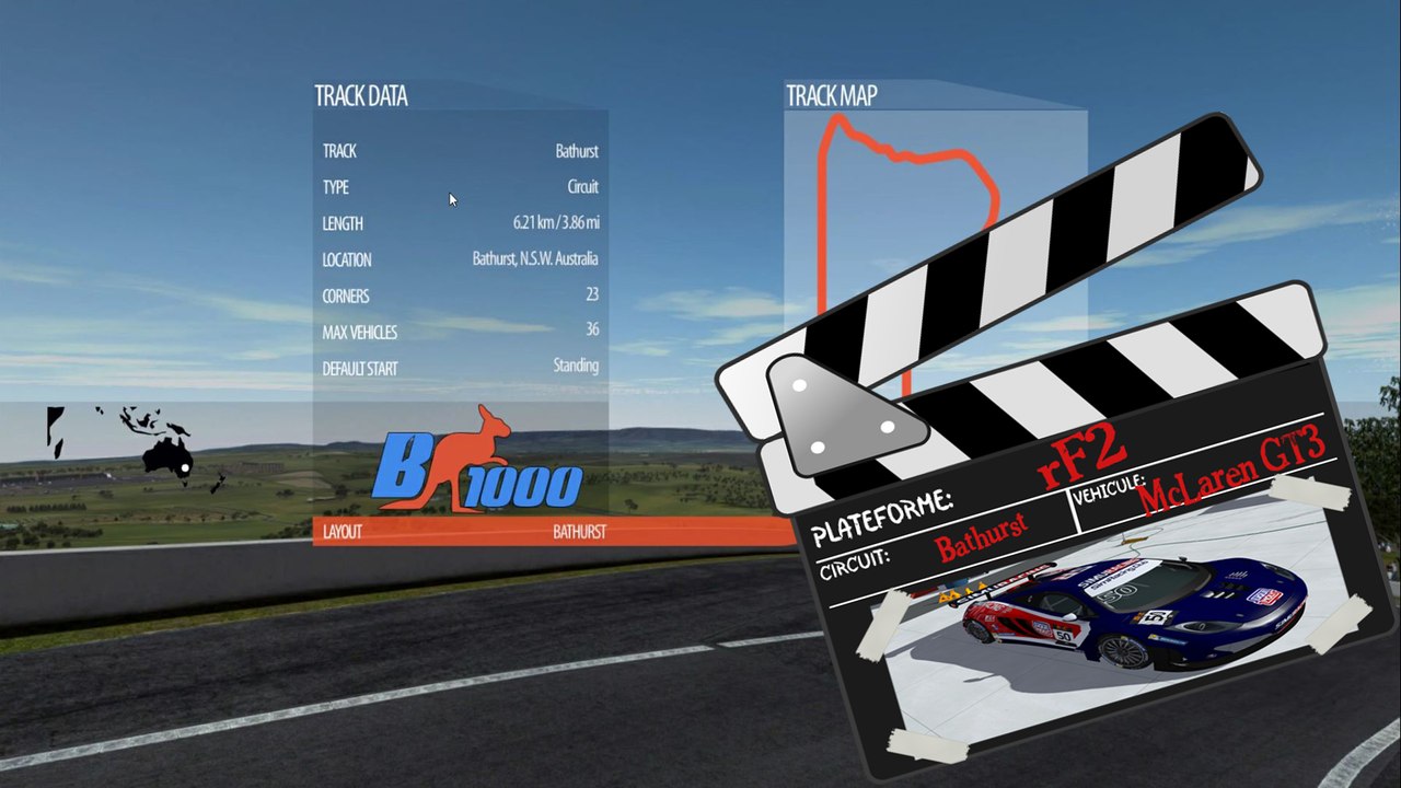 Tour de piste à Bathurst en McLaren GT3 sur Rfactor 2