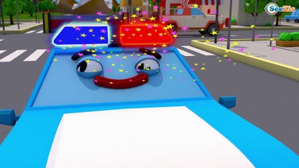 La Voiture de police et La Voiture de course | Dessins animés pour les enfants | Vidéo éducative