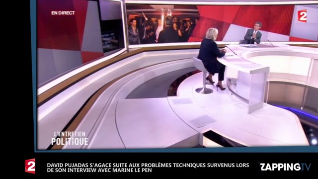Marine Le Pen et David Pujadas agacés par les problèmes techniques sur France 2 (Vidéo)