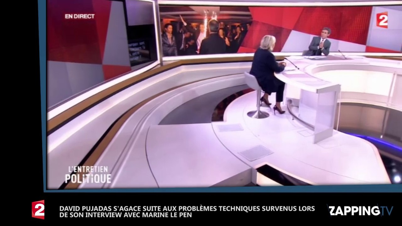 Marine Le Pen et David Pujadas agacés par les problèmes techniques sur France 2 (Vidéo)