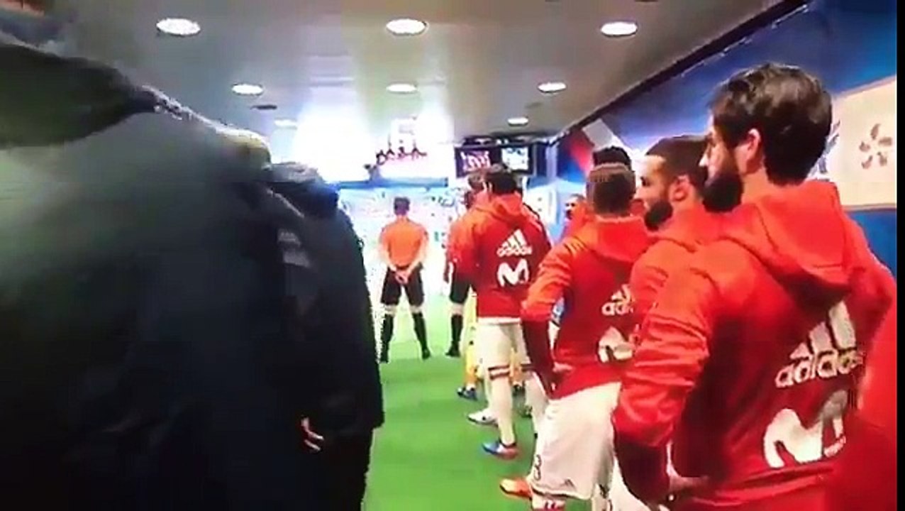 Sergio Ramos and Gerard Pique having fun in the tunnel before France v Spain