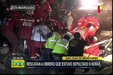 SJM: rescatan a obrero que quedó atrapado en zanja por 9 horas