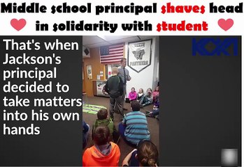 Middle school principal shaves head in solidarity with student