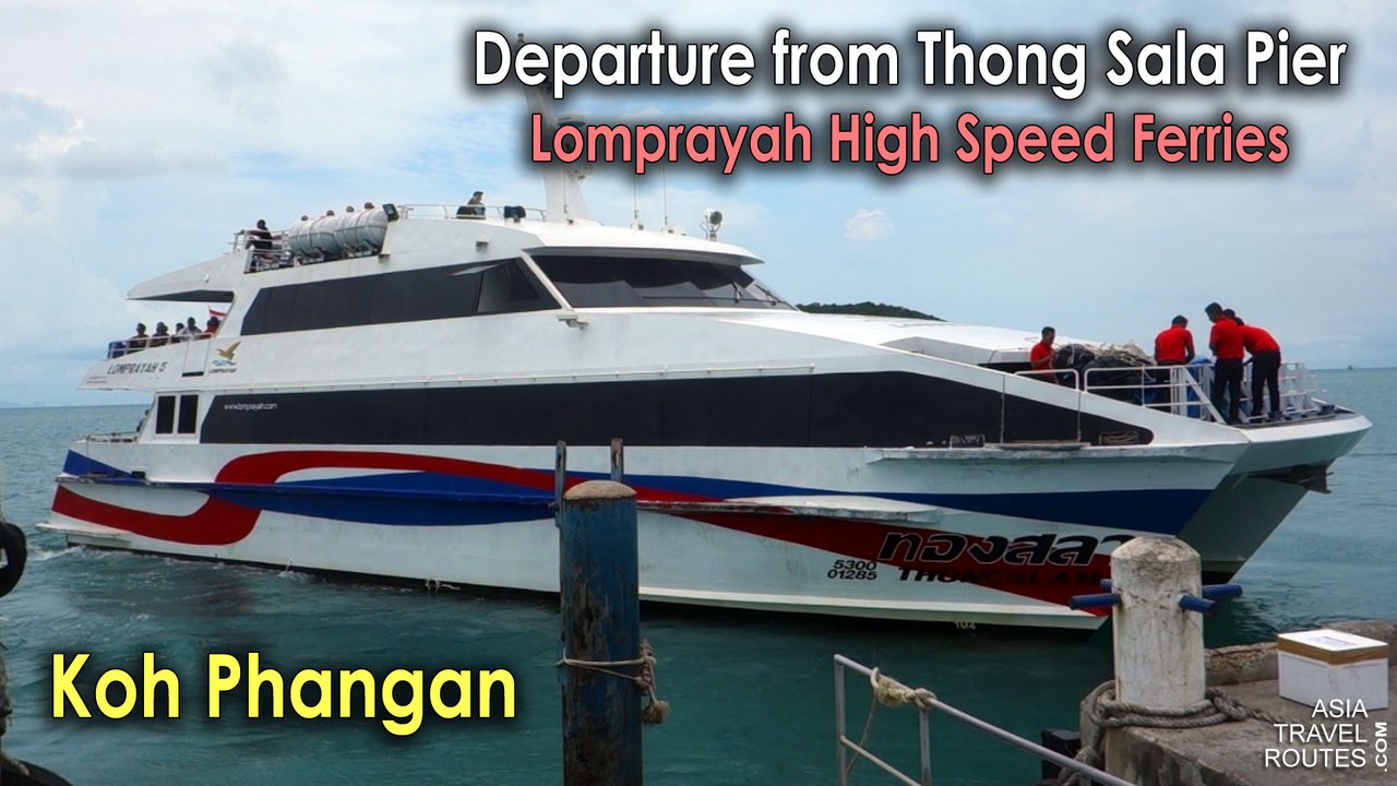 Departure from Thong Sala Pier in Koh Phangan Lomprayah High Speed Ferries