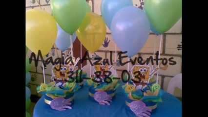 Bob Esponja Ideias centros de mesa para festa infantil