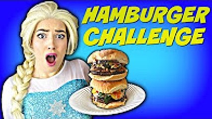 Frozen Elsa & Belle HAMBURGER CHALLENGE! w_ Spiderman Joker Break up Fun Superhero in real life IRL
