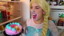 Frozen Elsa EATING DISORDER!! w_ Spiderman Joker Hair Trouble Cake Fun Superhero in real life IRL