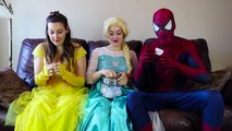 Frozen Elsa CLOTHES SWAP CHALLENGE w_ Spiderman Belle Anna Rapuntzel Fun Superhero in real life IRL