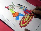 How to Draw Dussehra Dandiya Dance Drawing Step by Step for Kids