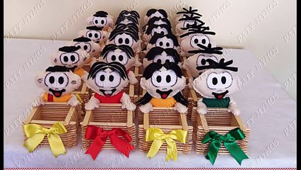 Centro de mesa para festa infantil com tema Turma da Monica