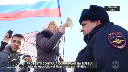 Protesto motivado por denúncias de corrupção tem mais de mil detidos em Moscou