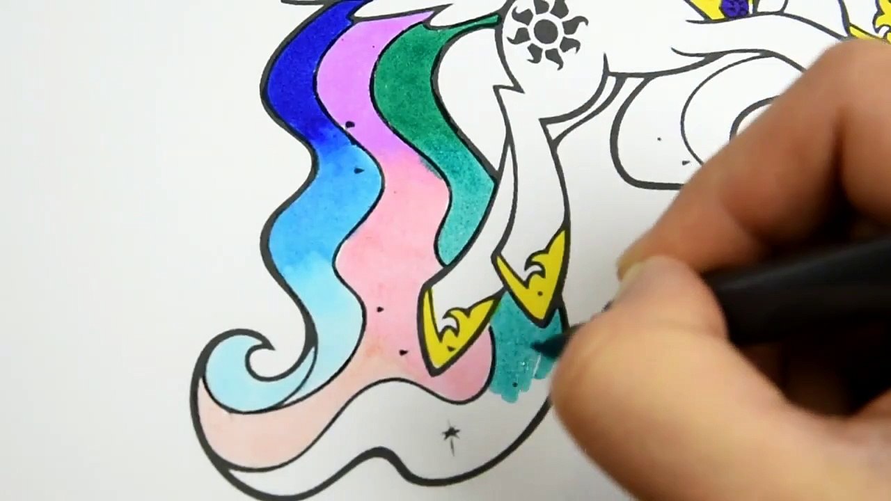 My Little Pony Princess Celestia Coloring Book_ Pages Colors and Glitter Fun arts for kids-UXZE