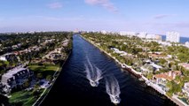 The Intracoastal Waterway at Deerfield Beach/Boca Raton, Fl - Drone Video