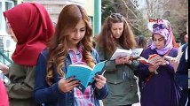 Öğrencilerden kitap okuma yürüyüşü