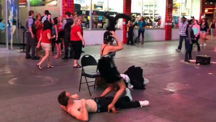 Las Vegas Street Dancer Accidently Pees On Volunteer