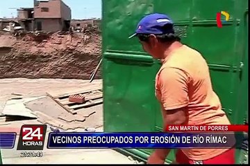 Erosión del río Rímac pone en riesgo viviendas de SMP