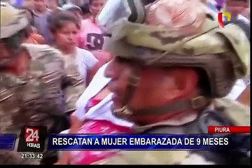 Piura: rescatan a mujer embarazada en Catacaos