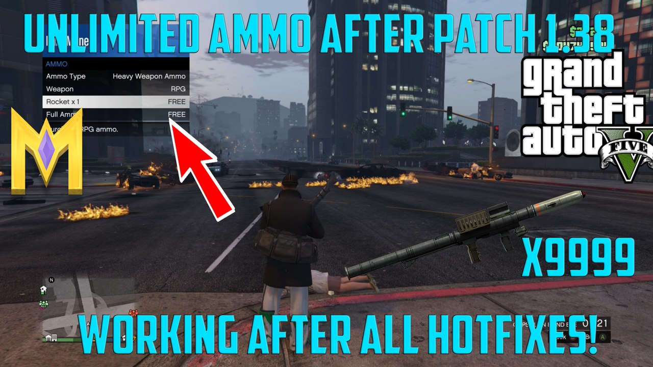 GTA 5 Online Glitches - UNLIMITED Ammo Glitch 1.38 - EASY "Unlimited Ammo Glitch AFTER Patch 1.38"