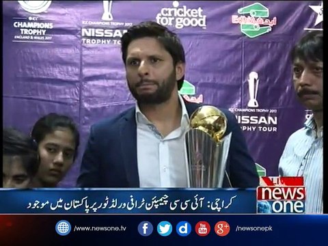 Afridi unveils ICC Champion Trophy in Karachi