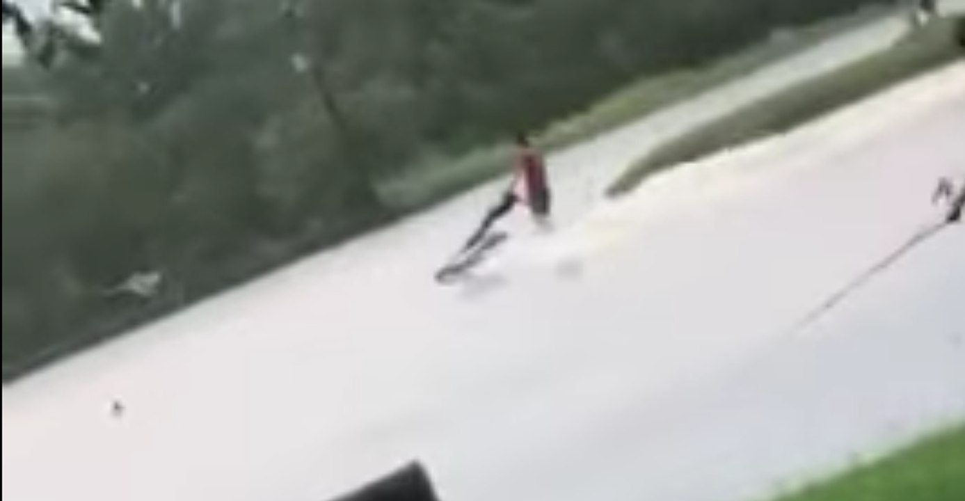 Jet Ski Seen Zipping Through Flooded Cricket Pitch