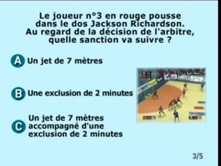 Quiz LaPoste sur arbitrage du handball